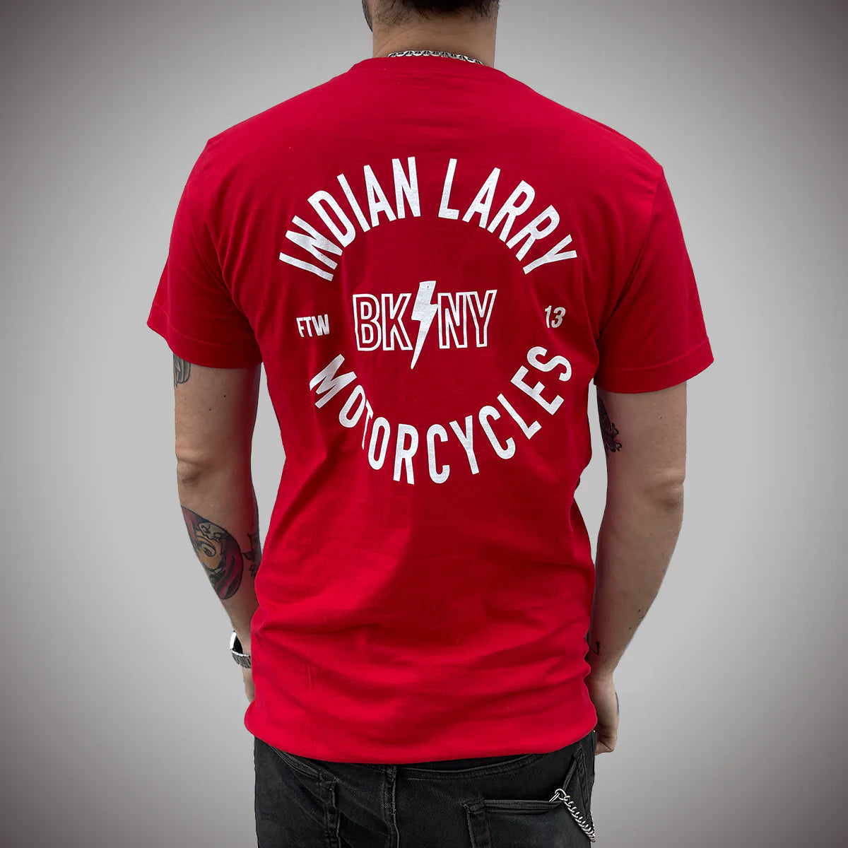 Indian Larry Red &amp; White BK/NY Shop Tee
